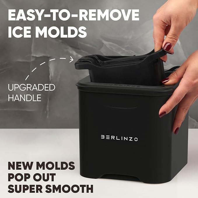 Berlinzo Ice Ball Maker Mold - 4 Clear 2.4in Whiskey Spheres, Non-Electric
