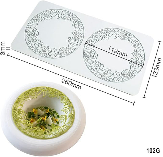 Hollow Leaf Silicone Mold Chocolate Candy 3D Hollow Leaf Candy Mold Food Cooking Meals Decorations Fondant Mold Polymer Clay Molds (Flower Ring Q_10.4x5.32x0.12inch)