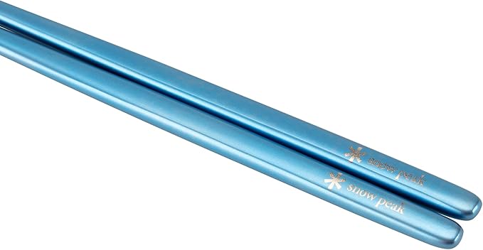 Snow Peak Titanium Chopsticks - Essential & Durable Camping Cutlery - Titanium Chopsticks with Carry Case for Convenient Storage & Packing - Utensils for Camping, HIking & Home - Blue