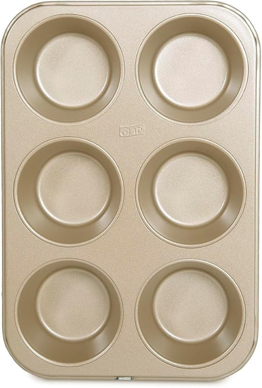 Glad Nonstick Jumbo Muffin Pan | Heavy Duty Metal | For Cupcakes | 6-Cup, Pack of 6