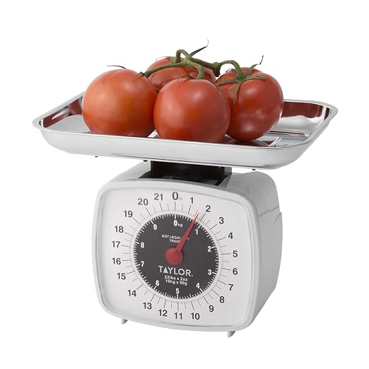 Taylor Analog Kitchen Scale Mechanical Food Scale, 22 lb Capacity, Multicolor(Pack of 6)