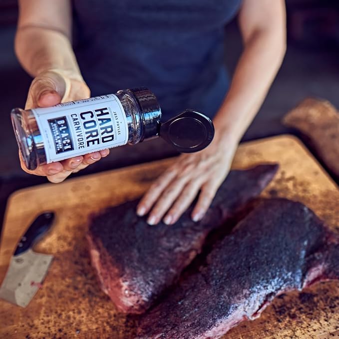 Hardcore Carnivore Black | Salt Free All-Purpose Beef Seasoning 5.5oz | Texas-Made Low Sodium Rub with Activated Charcoal - Blend for Steak, Brisket, Burgers, BBQ, Grilling and Smoking. MSG Free
