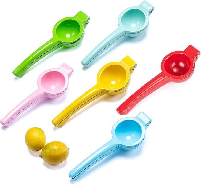 Y-ME Manual Juicer Citrus Lemon Squeezer, Fruit Juicer Lime Press Metal, Professional Hand Juicer Kitchen Tool(Red)