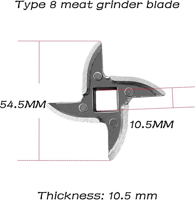 #8 Grinder Blade Stainless Steel Knife Cutter Replacement(2 pc) | Please check the size and shape
