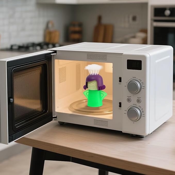 HORNO Angry Mama Microwave Oven Steam Cleaner (Green) | Angry Mama Microwave Oven Steam Cleaner and Disinfects With Vinegar and Water for Kitchens,Cut Cleaning Time by Half