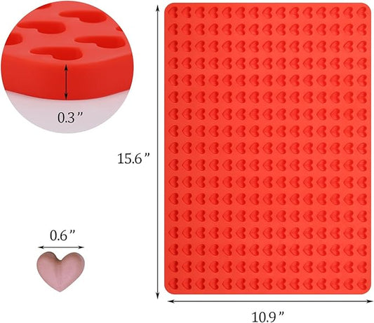 2 Pcs Mini Silicone Heart Molds, 255-Cavity Heart Shaped Chocolate Molds for Baking, Candy, Wax Melts Beads, Ice Cubes, Homemade Dog Training Treats