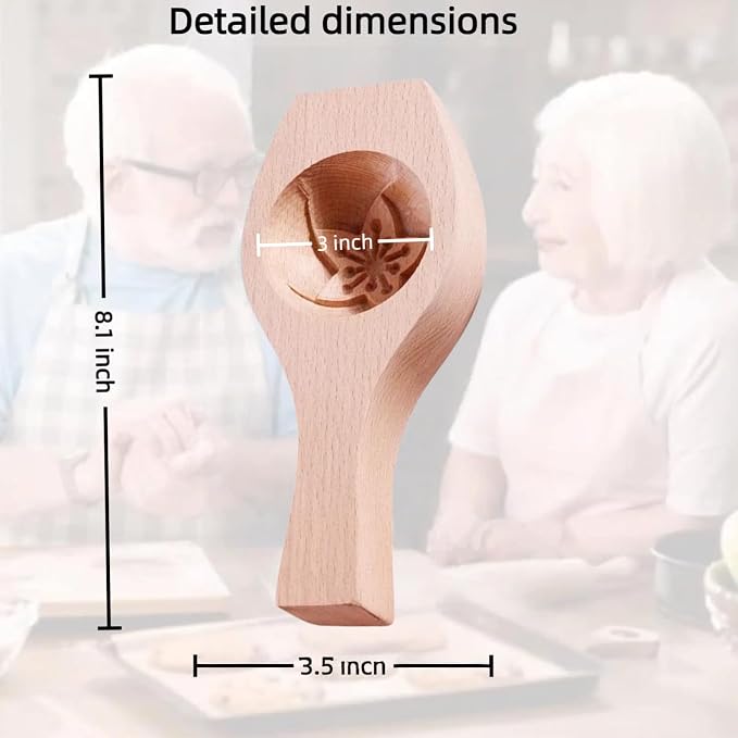 Wooden Bao Bun Maker | Handcrafted, Natural Hardwood, Multi-Purpose, Ergonomic Handle, Food-Safe