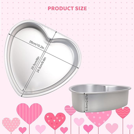 Heart Shaped Cake Pan 10 Inch Aluminum Cake Pans Heart Cake Tin Baking Cake Mold for Valentine's Weddings Birthday Party