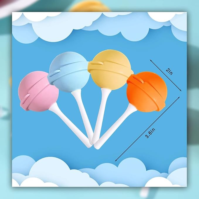 Silicone Lollipop Ice Cream Maker, Homemade Popsicle Molds, DIY Popsicle Maker for Kids, Lollipop Ice Cream Mold, Reusable Popsicle Molds (Pink/Yellow/Orange/Blue)