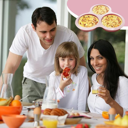 Nonstick Silicone Muffin Pans - 3 Cavity, 3 Pcs, Three Colors, Air Fryer Accessories for Fryers Above 6QT
