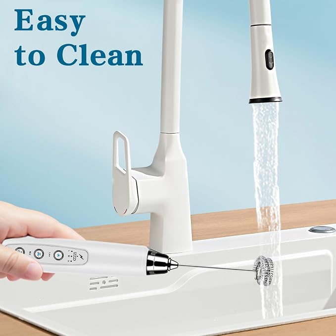 BSRGMS Milk Frother Handheld for Coffee, Electric Whisk 3 Speed Adjustable, Drink Mixer with Stainless 3 Whisks, Rechargeable Hand Frother Wand, Foam Maker for Latte Cappuccino Hot Chocolate Egg White