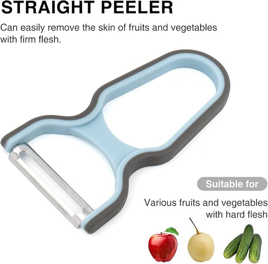 4-Piece Peeler Set with Straight, Serrated, and Julienne Peelers for Fruits, Vegetables, and Shredding,304 Stainless Steel