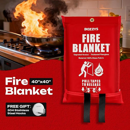 Fire Blanket | Prepared Fire Suppression | 40"x40" Fire Blankets Emergency for Home and Kitchen