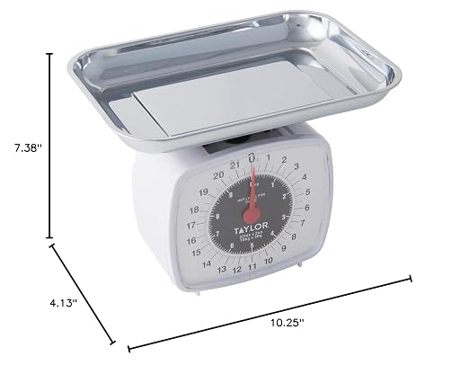 Taylor Analog Kitchen Scale Mechanical Food Scale, 22 lb Capacity, Multicolor(Pack of 6)