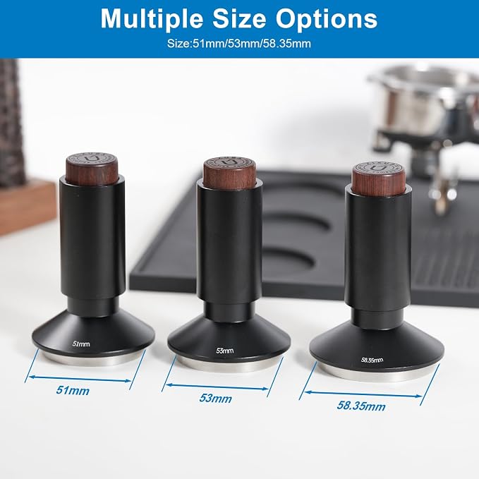 XIXUBX 2-in-1 Espresso Tamper & Magnetic WDT Tool, 58.35mm Spring Loaded Tamper with Anodized Aluminum Alloy Handle & Corrugated Base with Cover, Fits 58mm Portafilter Baskets for Espresso Machines