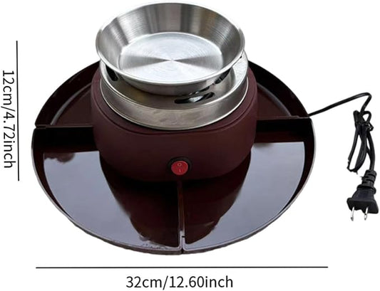 Electric Flameless Roaster with 4 Detachable Trays Marshmallow Roaster Kit for Indoor Holiday Wedding Parties- Reddish Brown