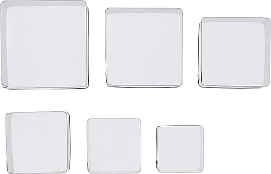 Ateco Plain Edge Square Cutters in Graduated Sizes, Stainless Steel, 6 Pc Set