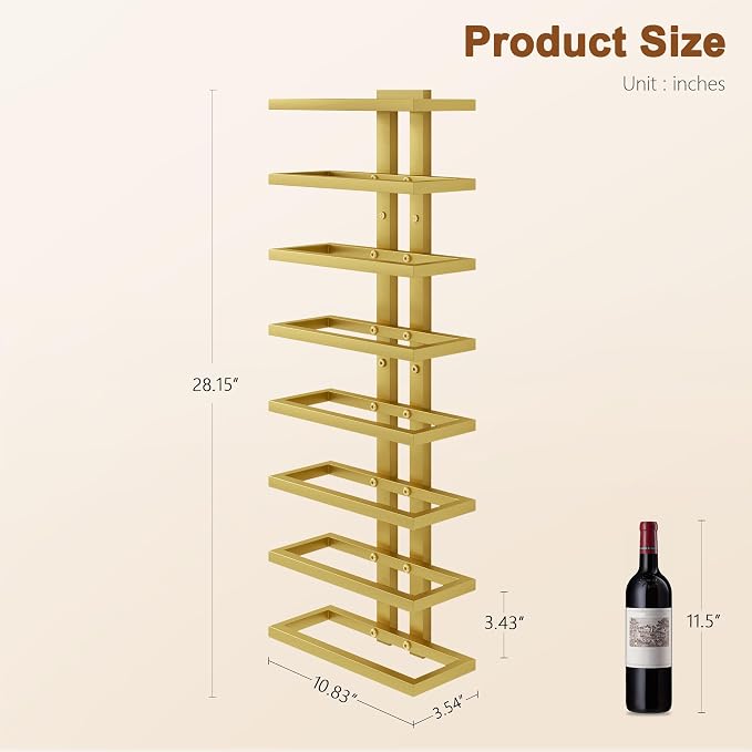 Hoctieon 3-Set 8 Tier Wall Mount Wine Rack (24 Tiers), Wall Racks for Wine Bottles Display and Storage, Hanging Bottle Organizer for Living Room, Dining Room, Wine Cellar, Bar, Quartz Green