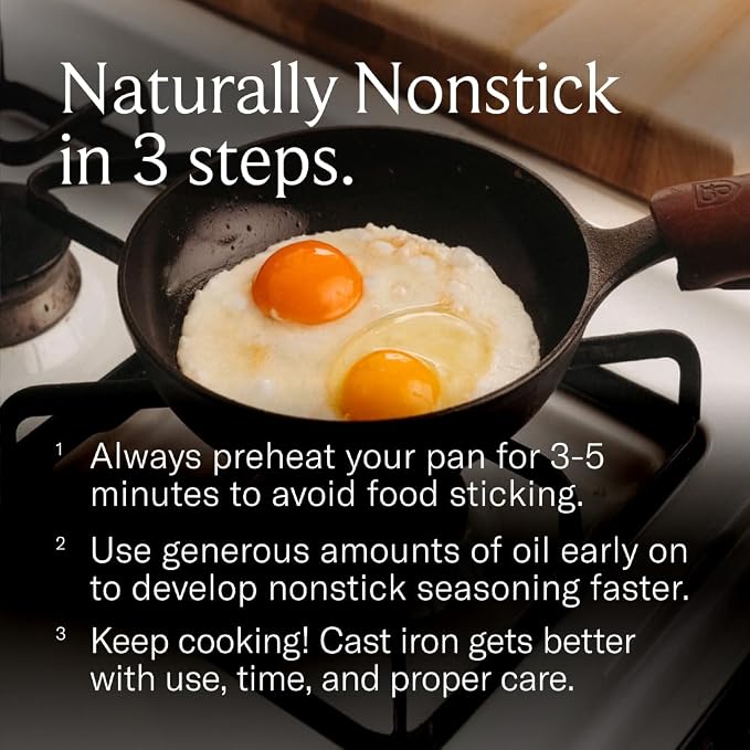 Field Company No.5 Cast Iron Chef Skillet – 7.5-Inch Curved Wall Egg Pan, Pre-Seasoned for 1–2 Servings, Lighter & Smooth, Made in USA