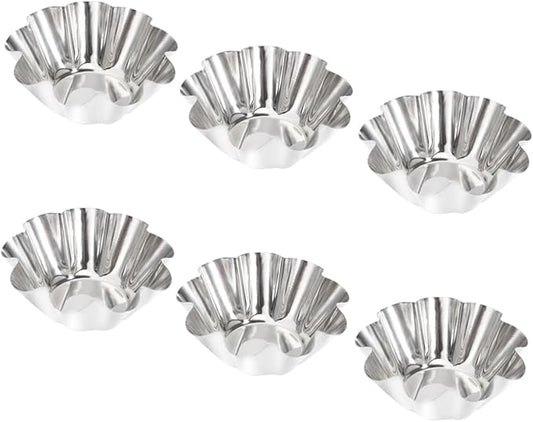 Unomor Pcs Stainless Steel Sauce Dish Egg Tart Tins Egg Tart Shell Baking Pan Puto Molder Filipino Baking Supplies Dish Mini Paper Cups Mold Cake Portuguese s
