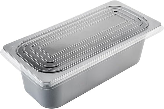 Restaurantware-RW Base 5 Quarts Ice Cream Containers, 25 Rectangle Disposable Containers - Durable, With Clear Lid, Black Plastic Box, For Ice Creams, For Cafes