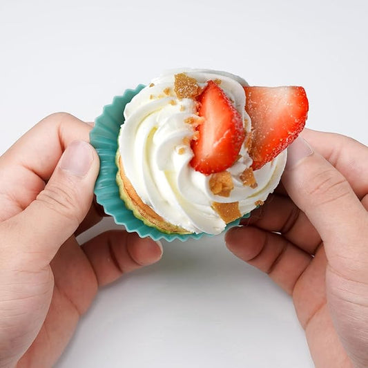 Silicone Baking Muffin Cups Cupcake Liners 24 Pack Non-stick Reusable Cake Molds