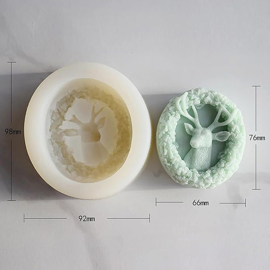 Deer Candle Mold Elk Candle Silicone Wave Spiral Candle Mold - Silicone Resin Casting Molds for Candle & Resin & Soap Craft Supplies