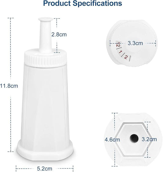 Filter - Replacement Water Filter Compatible with Breville Sage Claro Swiss For Oracle, Barista & Bambino - Compare to Part #BES008WHT0NUC1.(Pack of 2) (2) (2)