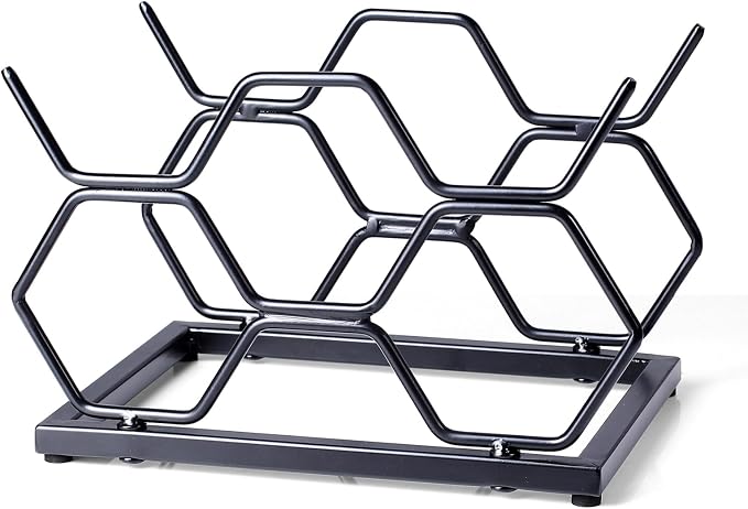 Countertop Wine Rack - 5 Bottle Freestanding Modern Gold Metal Small Wine Rack - Tabletop Wine Holder Stand for Cabinet, Pantry, Wine Bottle Storage