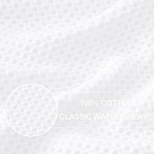 Homaxy 100% Cotton Waffle Weave Kitchen Dish Cloths, Ultra Soft Absorbent Quick Drying Dish Towels, 12 x 12 Inches, 12-Pack, White