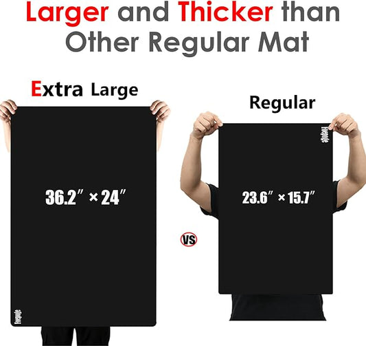 Extra Large Silicone Mat for Resin 36.2" x 24" 2MM Thick Silicone Craft Mat | for Table, Multifunction Silicon Matt for Kitchen Countertop Protector Heat Resistant Placemat by Foepoge(Black)