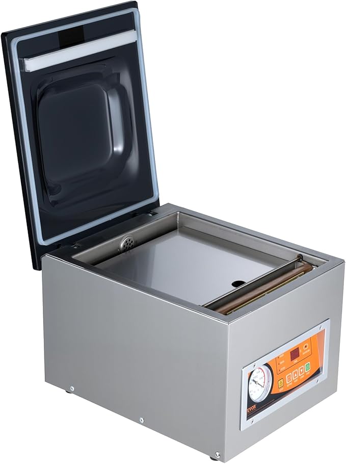 VEVOR Chamber Vacuum Sealer, 260W Sealing Power, Vacuum Packing Machine for Wet Foods, Meats, Marinades and More, Compact Size with 10.2 in Sealing Length, Applied in Home Kitchen