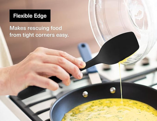 Misen Spoontula - Dishwasher Safe, Heat resistance, Nonstick Safe - Professional-Grade Versatile Kitchen Tool for Stirring, Spponging, Folding and Flipping - 4 Tools in One - Built to Last - Black