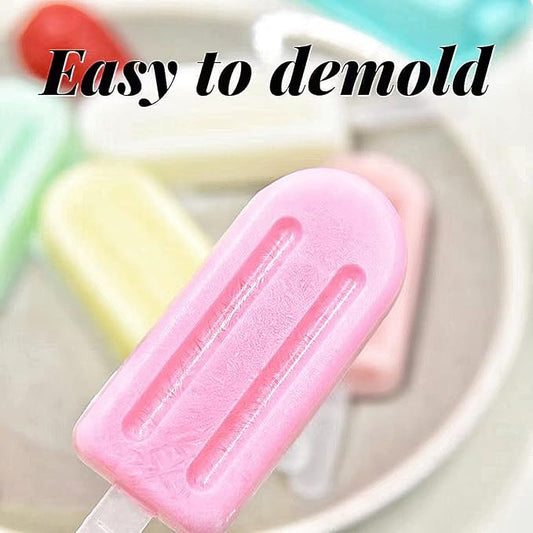 4 Pack Oval Popsicle Mold Set 4 Pieces Silicone Popsicle Maker Ice Cream Molds DIY Frozen Ice Pop Molds Kitchen Accessories Easy Release Breastmilk Reusable BPA Free for Summer Homemade Cakesicles
