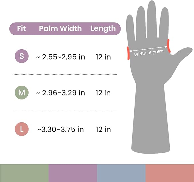SIFANGKE Rubber Cleaning Gloves for Dishwashing, 12 Pairs Reusable Kitchen Gloves for Washing Dishes and Household Cleaning