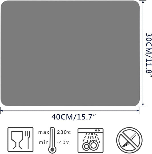 Gartful 2 Pack Silicone Crafting Mats, 15.7" x 11.8" Silicone Mat for Crafts, Large Heat Resistant Sheet for Jewelry Casting Molds, Epoxy Resin, Painting, Counter Table Protector, Placemat, Dark Gray