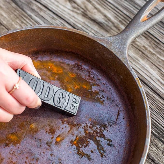 Lodge Rust Eraser - Cleaning Block - Cookware Rust Eraser - Cast Iron Restoration Block for Skillets, Griddles & Cookware
