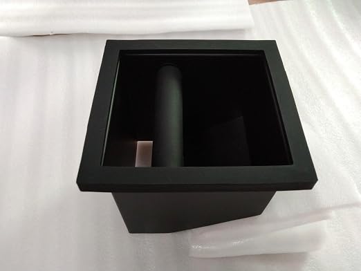 DIBTSA Espresso Coffee Ground Knock Box Chute, Built-in Desktop Waste Bucket, Stainless Steel Bottomless Knocking Residue Box (Trapezoid)