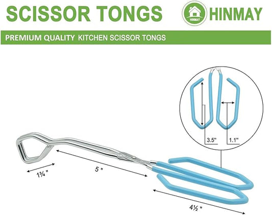 Scissor Cooking Tongs 11-Inch Stainless Steel Scissor Style Tongs, Set of 2