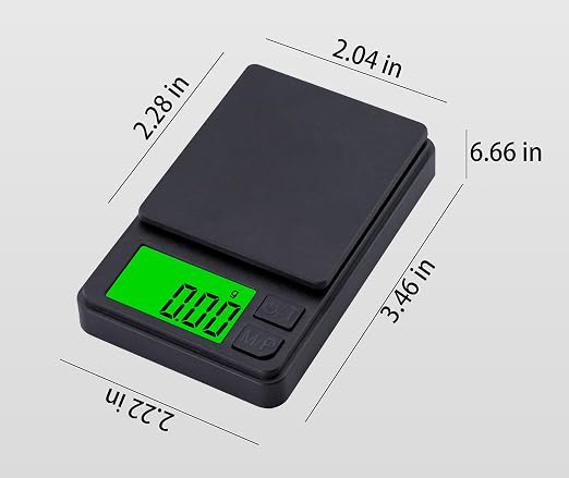 Digital Pocket Scale 1000g x 0.01g Weigh Gram Scale, Mini Scale, Digital Grams Scale, Food Scale, Jewelry Scale, Kitchen Scale with Backlit LCD, 7 Units Tare, Battery Included, Black