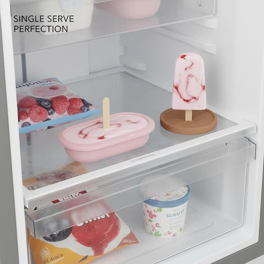 Fits Standard Freezer Drawers: Single Cavity Silicone Ice Pop Mold for Homemade Popsicles, Flexible Yellow or Pink Tray, 7.09 x 3.15 x 1.18 Inches