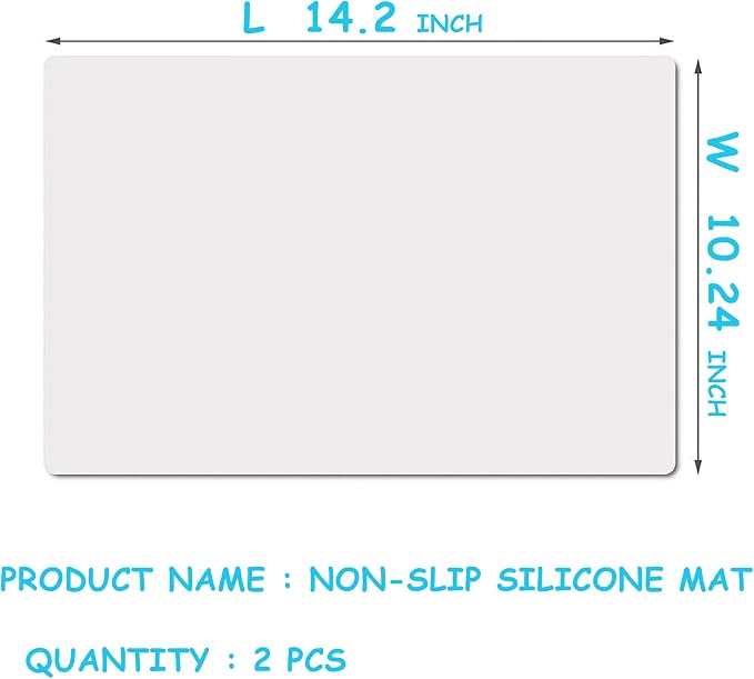 Small Silicone Mats for Crafts Clear: 10.24"W x 14.2"L Heat Resistant | 2 Pcs Nonstick Non-Slip Countertop Protector Placemats - Translucent Silicone Sheet for Jewelry Epoxy Resin Glitter Slime DIY