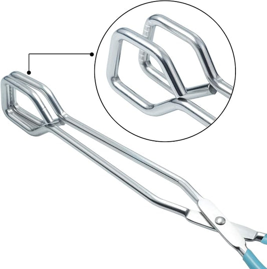 Scissor Style Tongs 10 Inches and 11 Inches Set Stainless Steel Grilling Tongs Hotdog Tongs, Set of 2