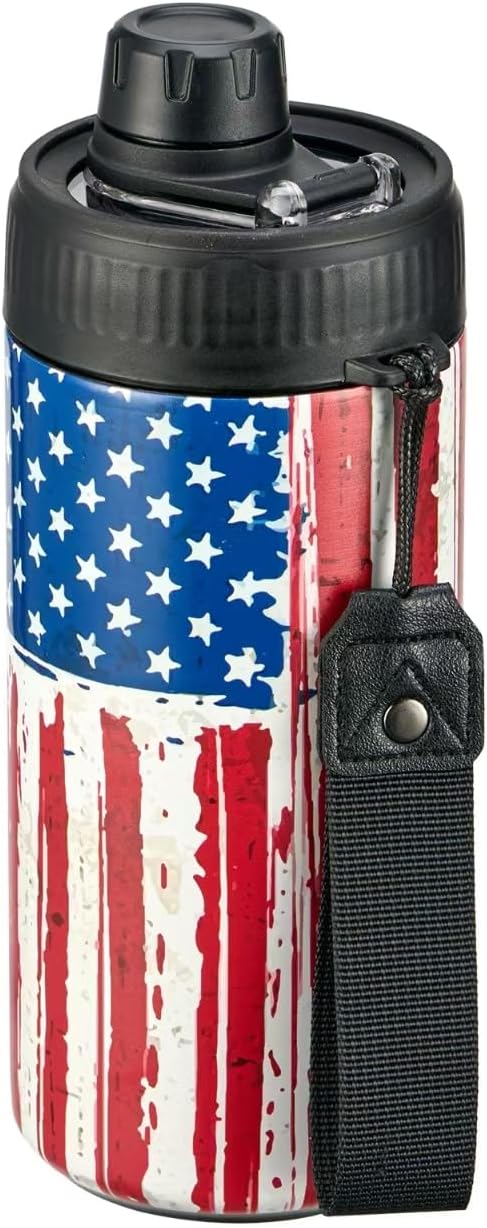4 In 1 Beer Can Cooler Bottle Holder with Drinking Spout Lid for 12oz Regular, Slim Skinny Cans and Thermal Bottles,Sealed Insulated Double Wall Vacuum Stainless Steel Can Keeps Your Drinks Cold