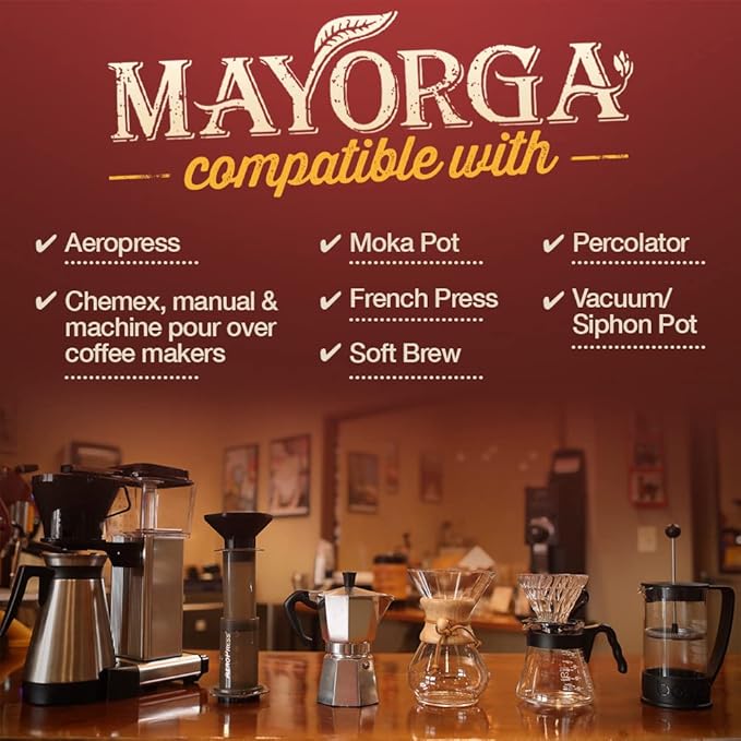 Mayorga Intense Dark Roast Coffee, 2 lb bag - Muy Macho Blend, the World's Strongest Organic Coffee - 100% Arabica Whole Coffee Beans - Bold Flavor - Specialty Grade, Non-GMO, Direct Trade