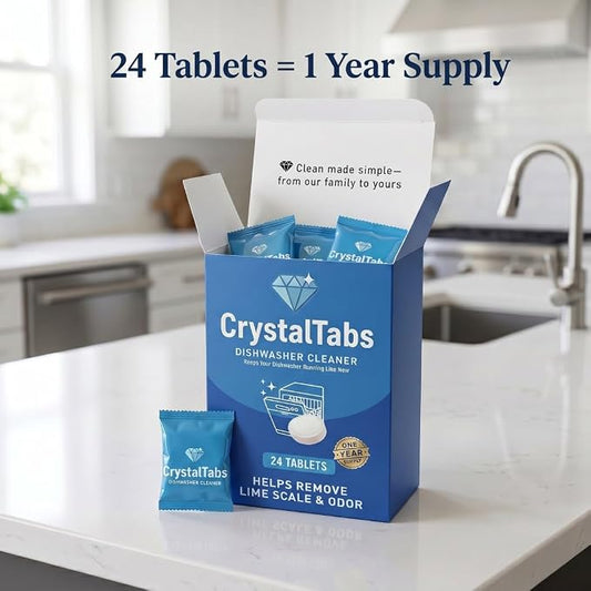 Dishwasher Cleaner Tablets – Deep Clean Descaler – Fragrance-Free – Removes Lime Scale, Hard Water & Odor – 24 Count Year Supply