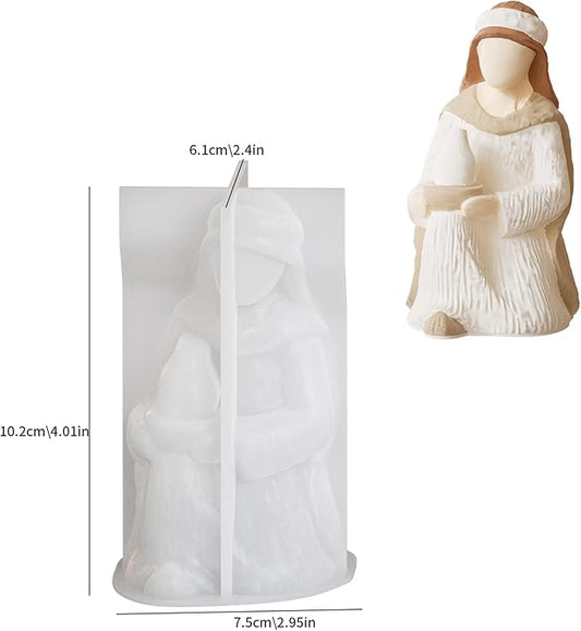 Silicone Born Jesus Nativity Scene Mold - Silicone Resin Casting Molds for Candle & Resin & Soap Craft Supplies