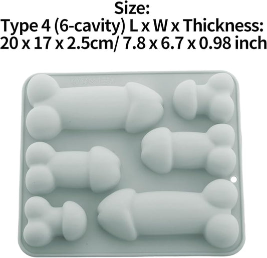 Prank Men Genital Ice Mold Trays Fun Shape Chocolate Baking Mold for Bachelor Bachelorette Party Blue A One Size