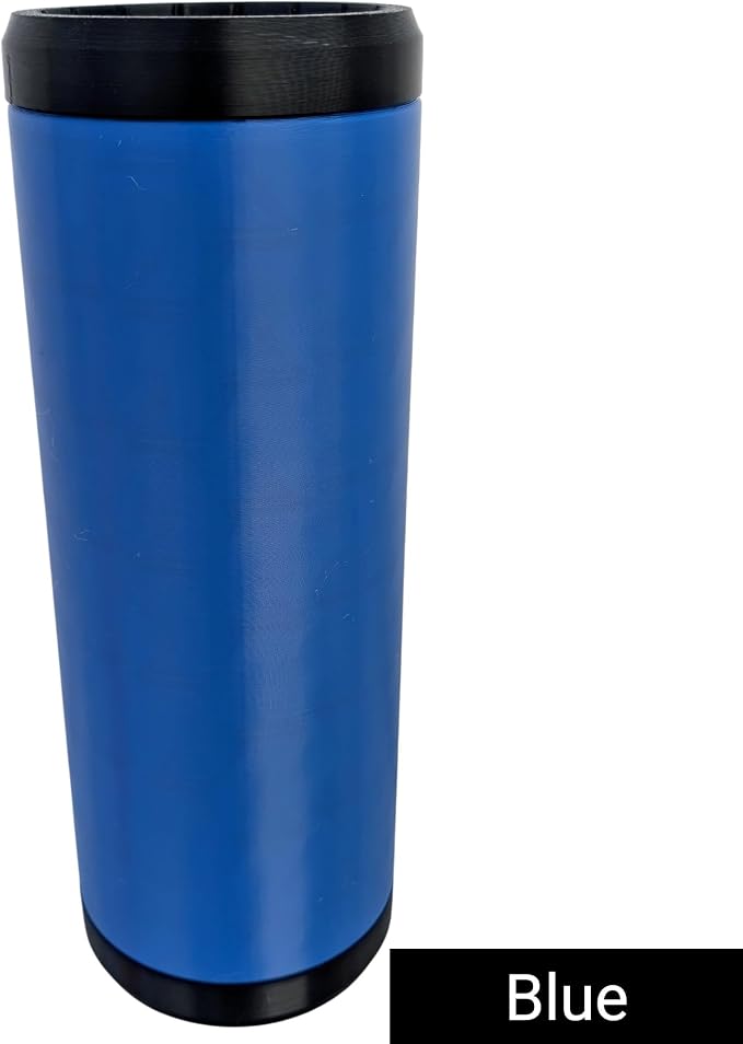 Beerzooka Double Tactical Reload Can Holder, Blue | Fits 2 Standard 12oz Cans, Made in USA, 3D-Printed Plastic, Black Rim Design, For Camping and Tailgating