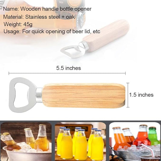 Wood Wine Bottle Opener, Beer Bottle Openers, Cider, Soft Drinks Bottle Opener for Home, Bar, Restaurant,Wedding Favors ,Wood Handle Handheld (set of 35)